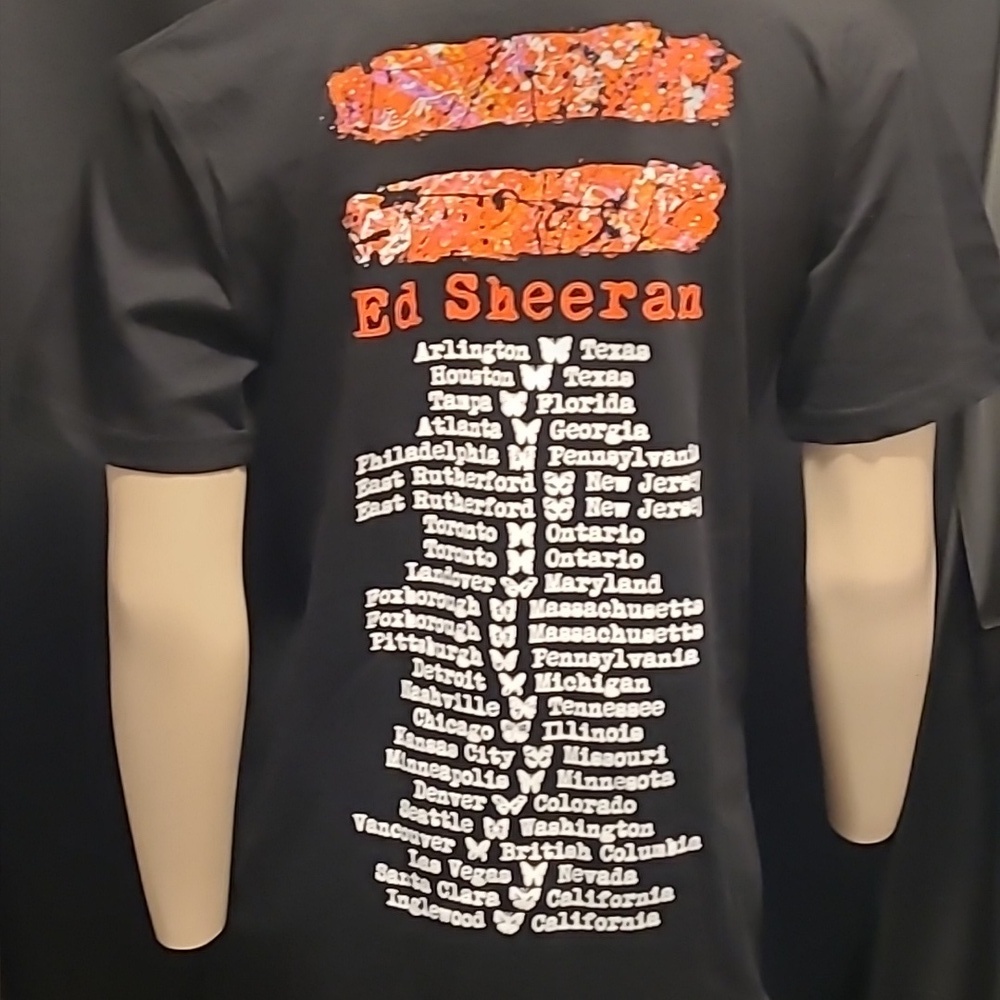 Ed Sheeran Equals Concert Tour T-Shirt Size Small Tee with City/States list - Picture 4 of 9